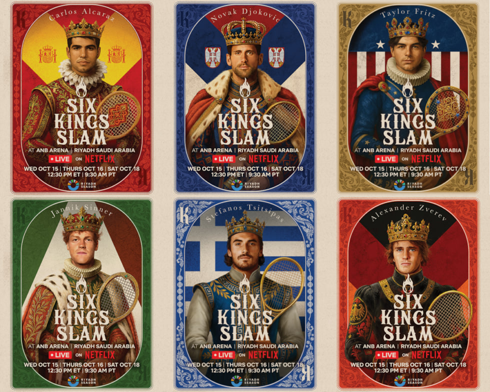 Alcaraz gegen Sinner im Finale der Six Kings Slam 2025 – Wann und wo das Match live auf Netflix läuft