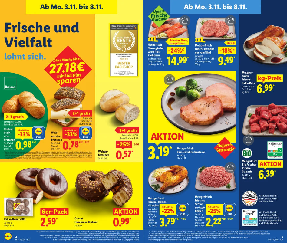 Lidl: Bis zu 40 % Rabatt vom 3. bis 8. November