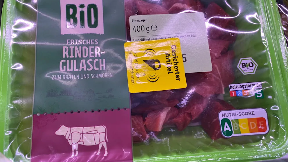 Lidl schützt Gulasch und Lachs mit Diebstahlsicherung