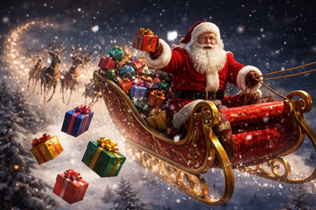 Wie schafft der Weihnachtsmann alles in einer Nacht?