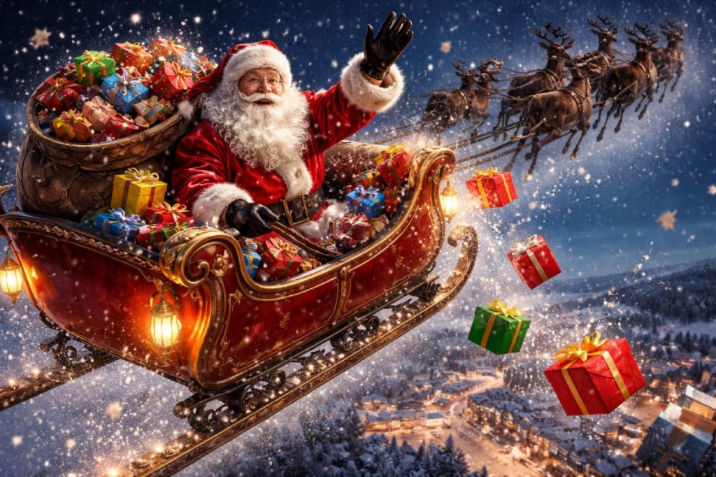Wie schafft der Weihnachtsmann alles in einer Nacht?