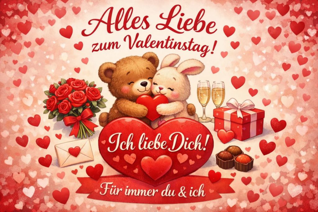 Valentinstag 2026: Glückwünsche in Gedichten, Bildern und SMS