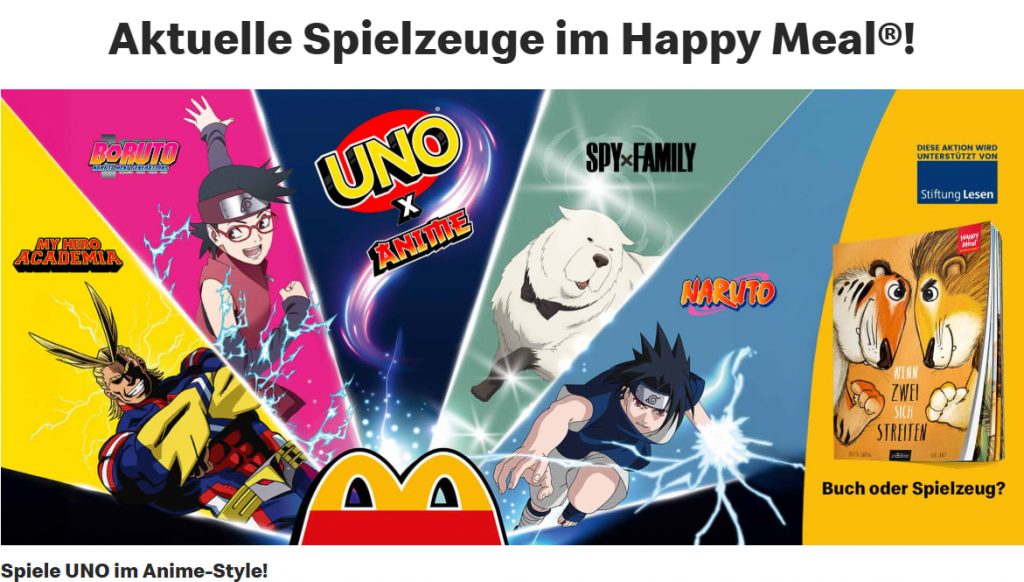 UNO Flip Boruto aus McDonald’s in Deutschland: Sets, Spielregeln