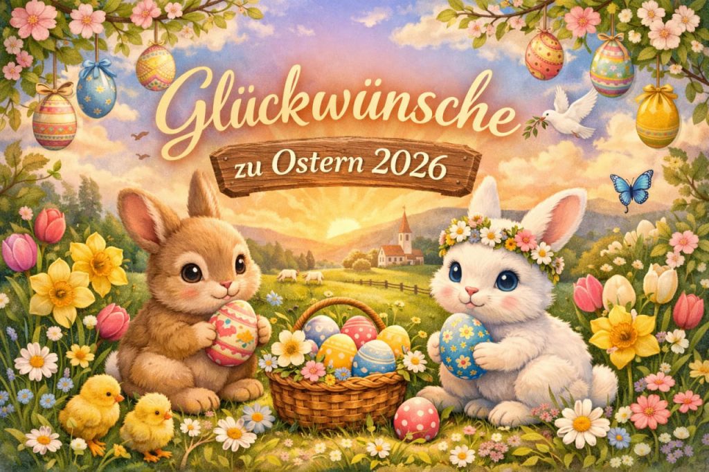 Glückwünsche zu Ostern 2026: schön, kurz für SMS, originell und mit Bildern Ostergrüße 2026: schöne, originelle Wünsche & SMS